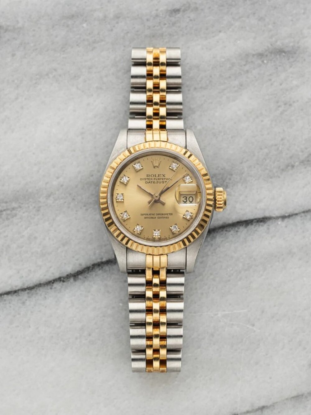 Rolex Lady Datejust 69173 - Champagne Diamond Dial 26mm